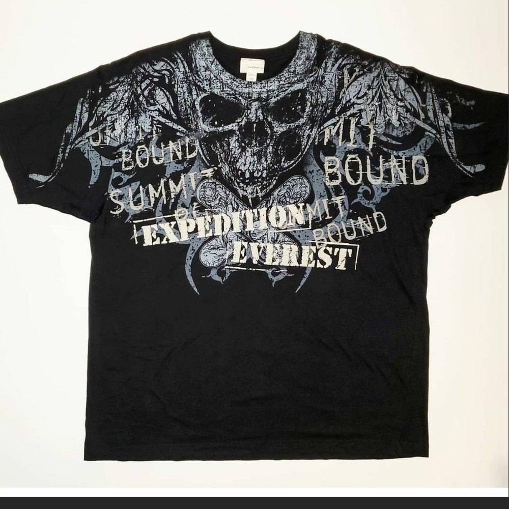 Walt Disney World Expedition Everest T Shirt Mens 2XL Cotton Black Skull Graphic
